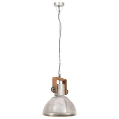 vidaXL Industrial Hanging Lamp 25 W Silver Round 30 cm E27 4