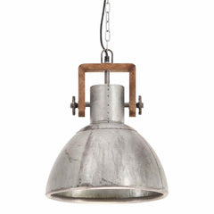 vidaXL Industrial Hanging Lamp 25 W Silver Round 30 cm E27 5