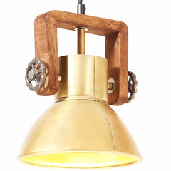 vidaXL Hanging Lamp | Brass and brown | Iron, Solid mango wood | Industrial 1