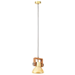 vidaXL Hanging Lamp | Brass and brown | Iron, Solid mango wood | Industrial 5