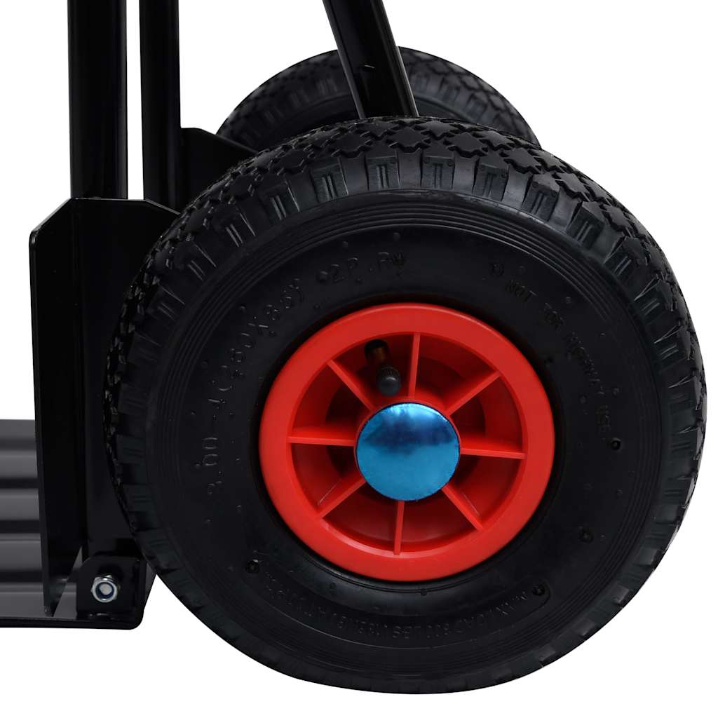 146665 vidaXL Telescopic Hand Trolley 200 kg Black and Red 4