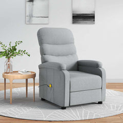 vidaXL Massage Chair Light Grey Fabric 1