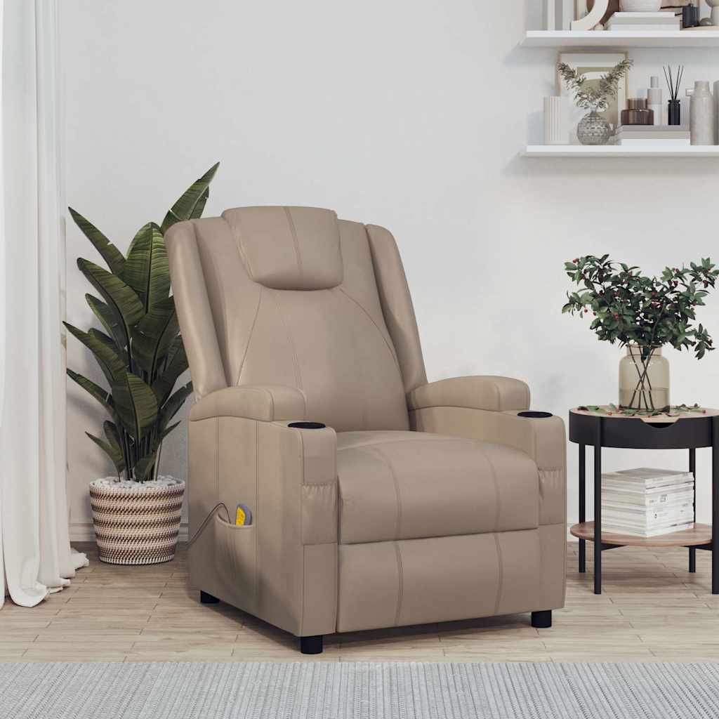 Massage Chair Faux Leather Cappuccino
