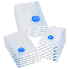 vidaXL Vacuum Travel Bag | Set of 20 | Transparent and Blue | Plastic 1