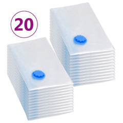 vidaXL Vacuum Travel Bag | Set of 20 | Transparent and Blue | Plastic 2
