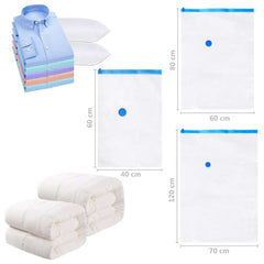 vidaXL Vacuum Travel Bag | Set of 20 | Transparent and Blue | Plastic 6