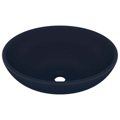 vidaXL Luxury Basin Oval-shaped Matt Dark Blue 40x33 cm Ceramic 2