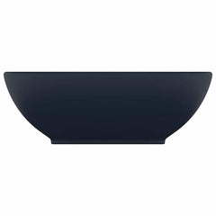 vidaXL Luxury Basin Oval-shaped Matt Dark Blue 40x33 cm Ceramic 3