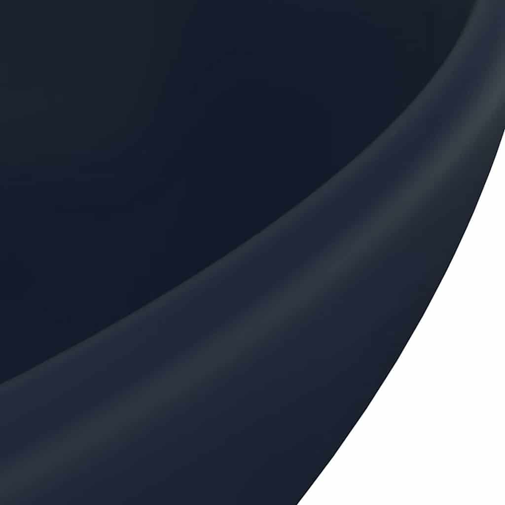 vidaXL Luxury Basin Oval-shaped Matt Dark Blue 40x33 cm Ceramic 5