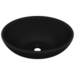 vidaXL Luxury Basin Oval-shaped Matt Black 40x33 cm Ceramic 2