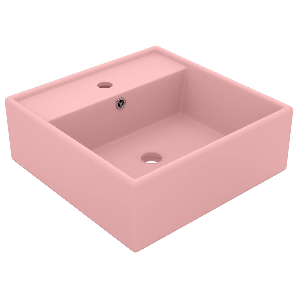 Luxury Basin Overflow Square Matt Pink 41x41 cm Ceramic Matte pink