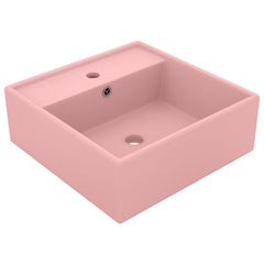 Luxury Basin Overflow Square Matt Pink 41x41 cm Ceramic Matte pink