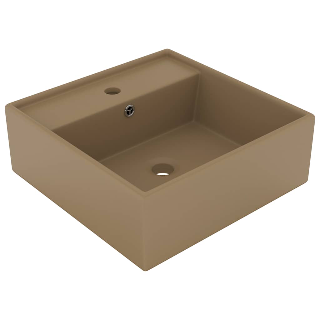 Luxury Basin Overflow Square Matt Pink 41x41 cm Ceramic Matte cream