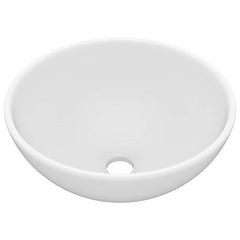 vidaXL Luxury Bathroom Basin Round Matt White 32.5x14 cm Ceramic 2