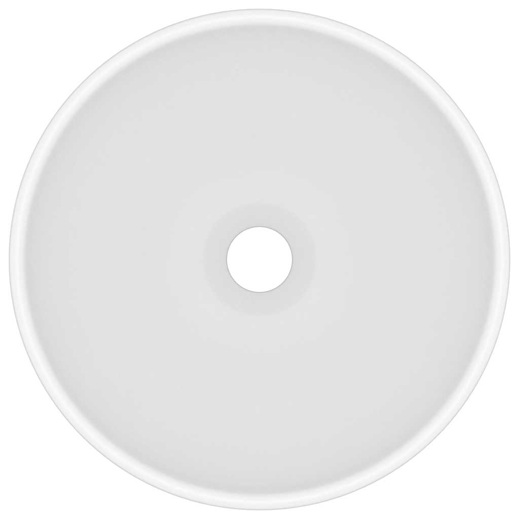 vidaXL Luxury Bathroom Basin Round Matt White 32.5x14 cm Ceramic 3