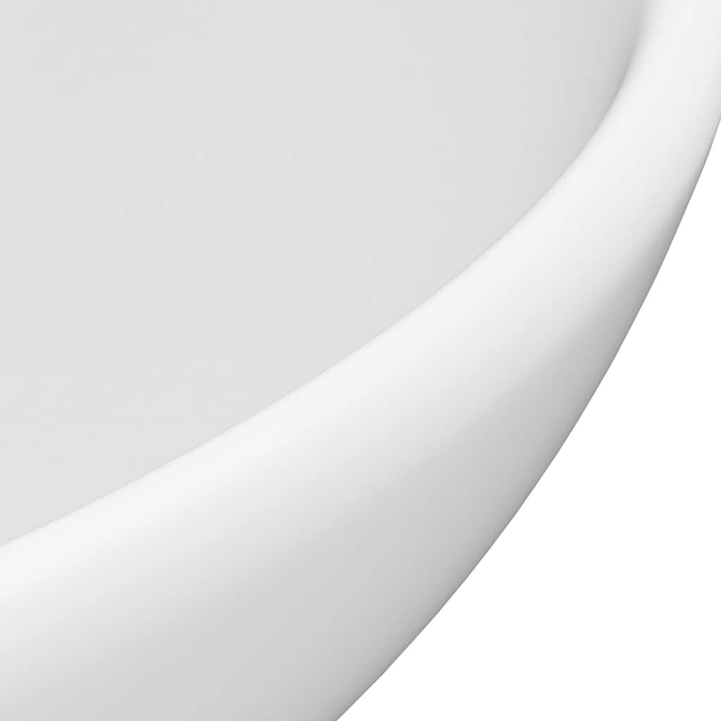 vidaXL Luxury Bathroom Basin Round Matt White 32.5x14 cm Ceramic 5