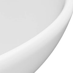 vidaXL Luxury Bathroom Basin Round Matt White 32.5x14 cm Ceramic 5