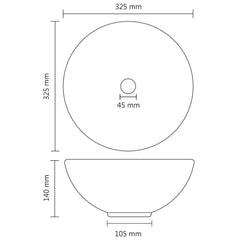 vidaXL Luxury Bathroom Basin Round Matt White 32.5x14 cm Ceramic 6