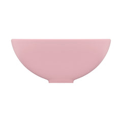 vidaXL Luxury Bathroom Basin Round Matt Pink 32.5x14 cm Ceramic 4