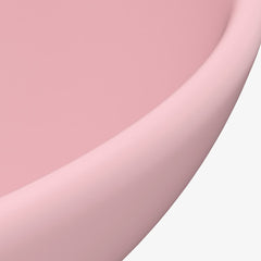 vidaXL Luxury Bathroom Basin Round Matt Pink 32.5x14 cm Ceramic 5
