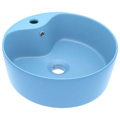 vidaXL Luxury Wash Basin with Overflow Matt Light Blue 36x13 cm Ceramic 2