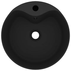 vidaXL Luxury Wash Basin with Overflow Matt Black 36x13 cm Ceramic 3