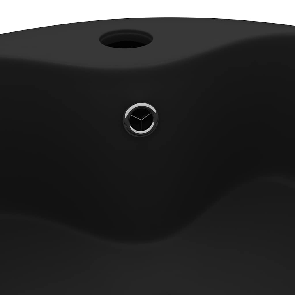 vidaXL Luxury Wash Basin with Overflow Matt Black 36x13 cm Ceramic 5