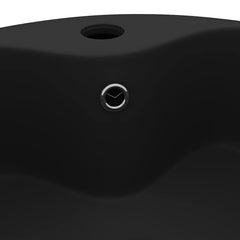 vidaXL Luxury Wash Basin with Overflow Matt Black 36x13 cm Ceramic 5