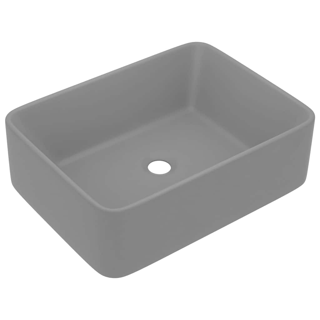 vidaXL Luxury Wash Basin Matt Light Grey 41x30x12 cm Ceramic 2