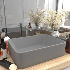 vidaXL Luxury Wash Basin Matt Light Grey 41x30x12 cm Ceramic 1
