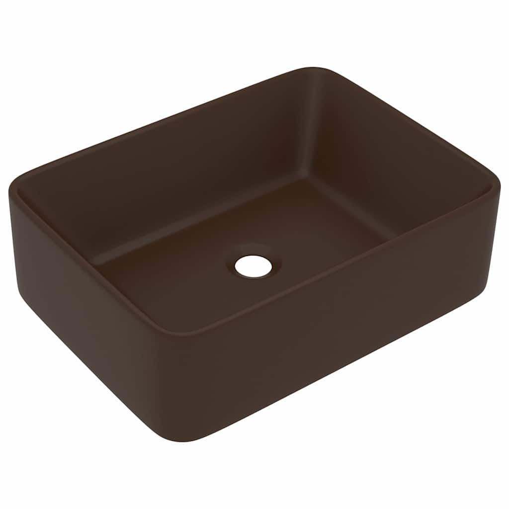 vidaXL Luxury Wash Basin Matt Dark Brown 41x30x12 cm Ceramic 2