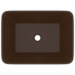 vidaXL Luxury Wash Basin Matt Dark Brown 41x30x12 cm Ceramic 3