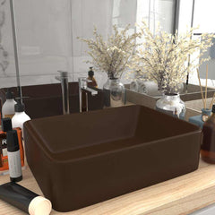 vidaXL Luxury Wash Basin Matt Dark Brown 41x30x12 cm Ceramic 1