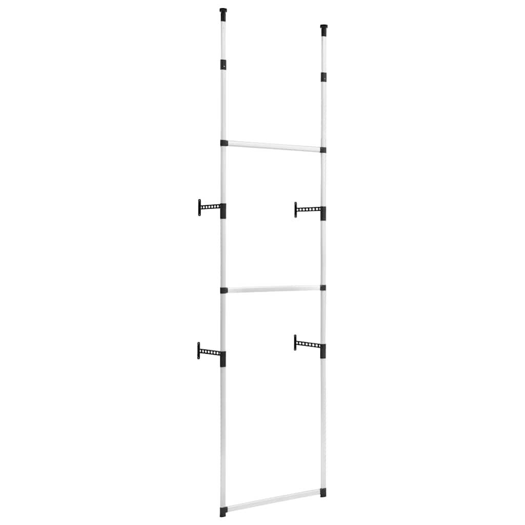 vidaXL Telescopic Wardrobe System | Silver and Black | Aluminium, Plastic 2