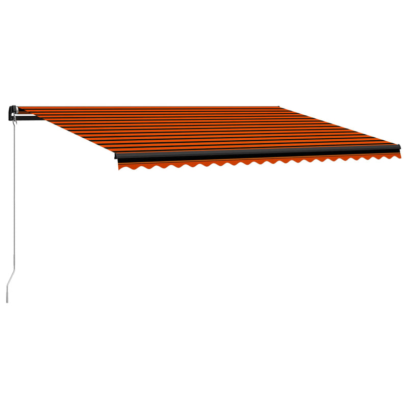 Manual Retractable Awning with LED 500x300 cm Orange and Brown