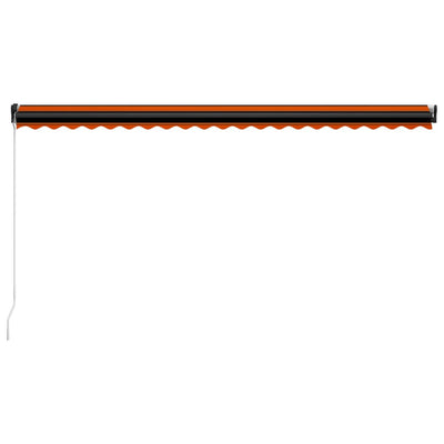 Manual Retractable Awning with LED 500x300 cm Orange and Brown