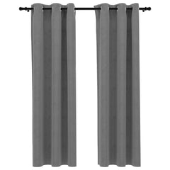 Blackout Curtains with Rings 2 pcs Grey 37"x95" Velvet