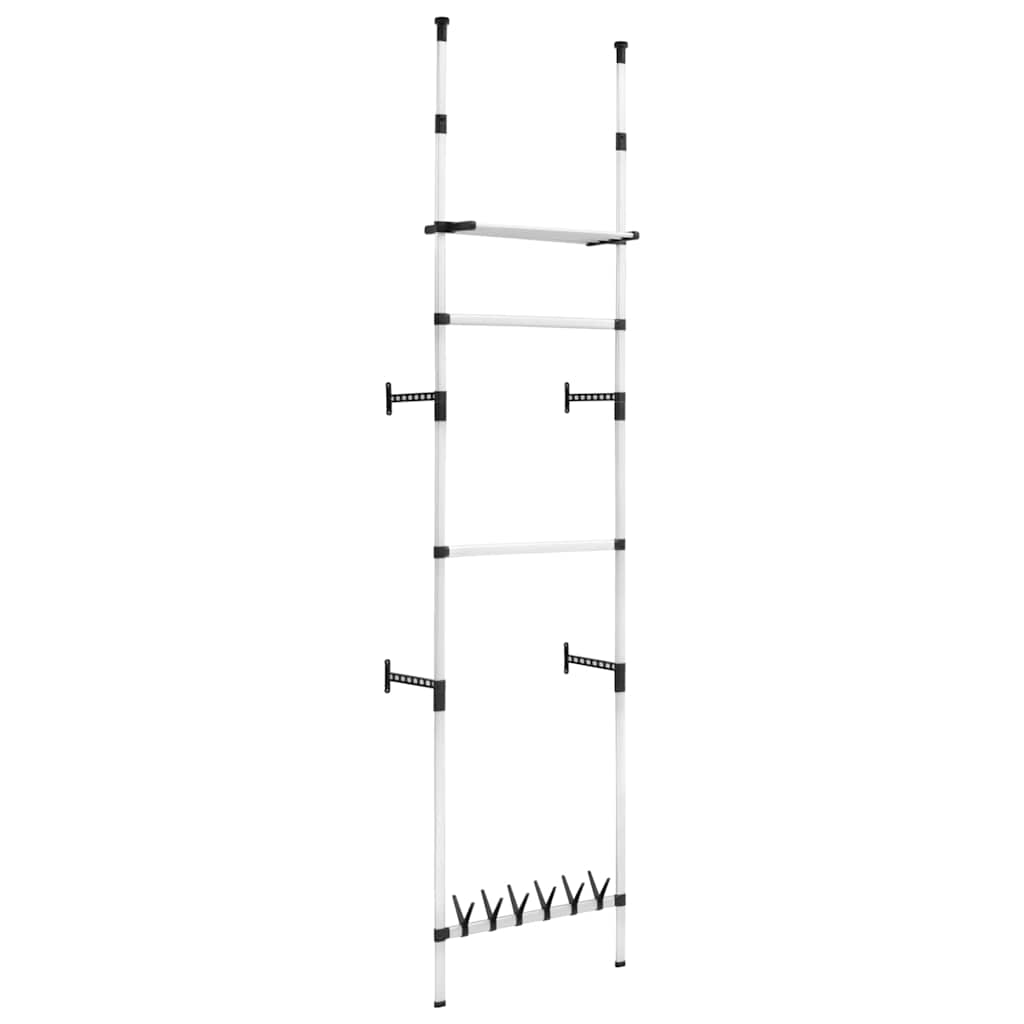 vidaXL Telescopic Wardrobe System | Silver and black | Aluminium, plastic 2