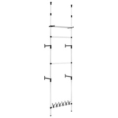 vidaXL Telescopic Wardrobe System | Silver and black | Aluminium, plastic 2