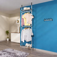 vidaXL Telescopic Wardrobe System | Silver and black | Aluminium, plastic 5