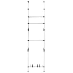 vidaXL Telescopic Wardrobe System | Silver and black | Aluminium, plastic 6