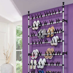 vidaXL Shoe Rack | Silver and black | Aluminium, Plastic | Adjustable 4