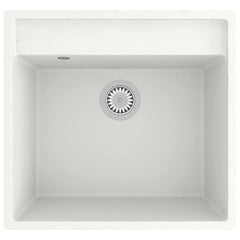147064 vidaXL Kitchen Sink with Overflow Hole White Granite 2