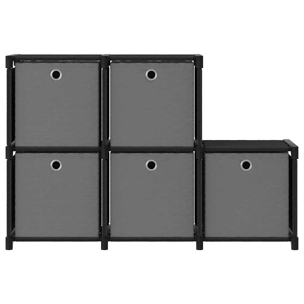 vidaXL Display Shelf | Black and grey | 100% polyester fabric, Steel | Medium 2
