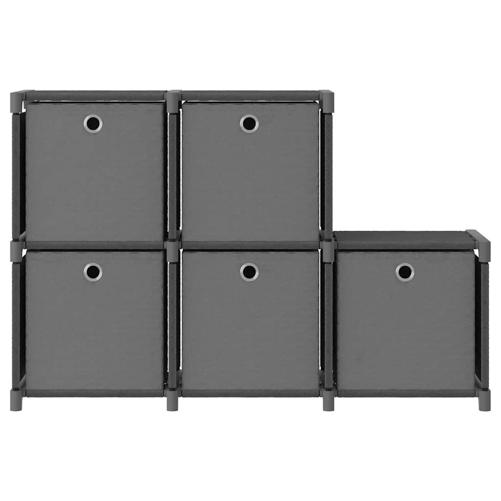 vidaXL Display Shelf | Grey | Polyester, Steel | Medium | Storage Shelf | Cubic 2