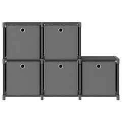 vidaXL Display Shelf | Grey | Polyester, Steel | Medium | Storage Shelf | Cubic 2
