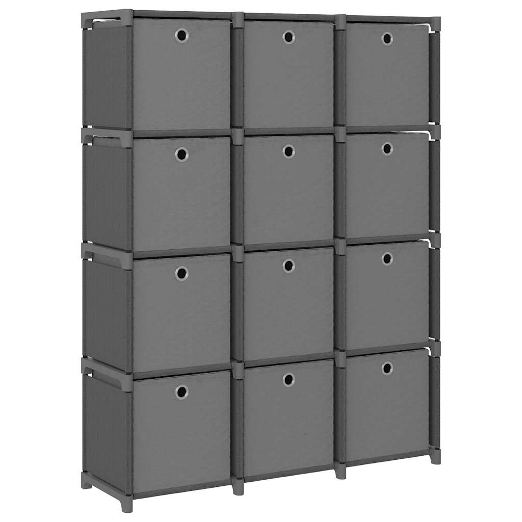 vidaXL Display Shelf | Grey | Fabric (100% polyester), steel | Large 1