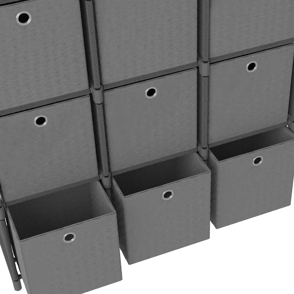 vidaXL Display Shelf | Grey | Fabric (100% polyester), steel | Large 6