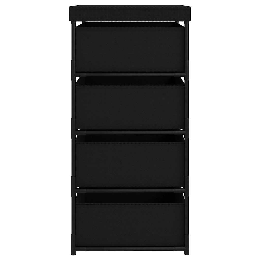 vidaXL Storage Rack | Black | Steel, fabric (100% polyester) | Medium 4