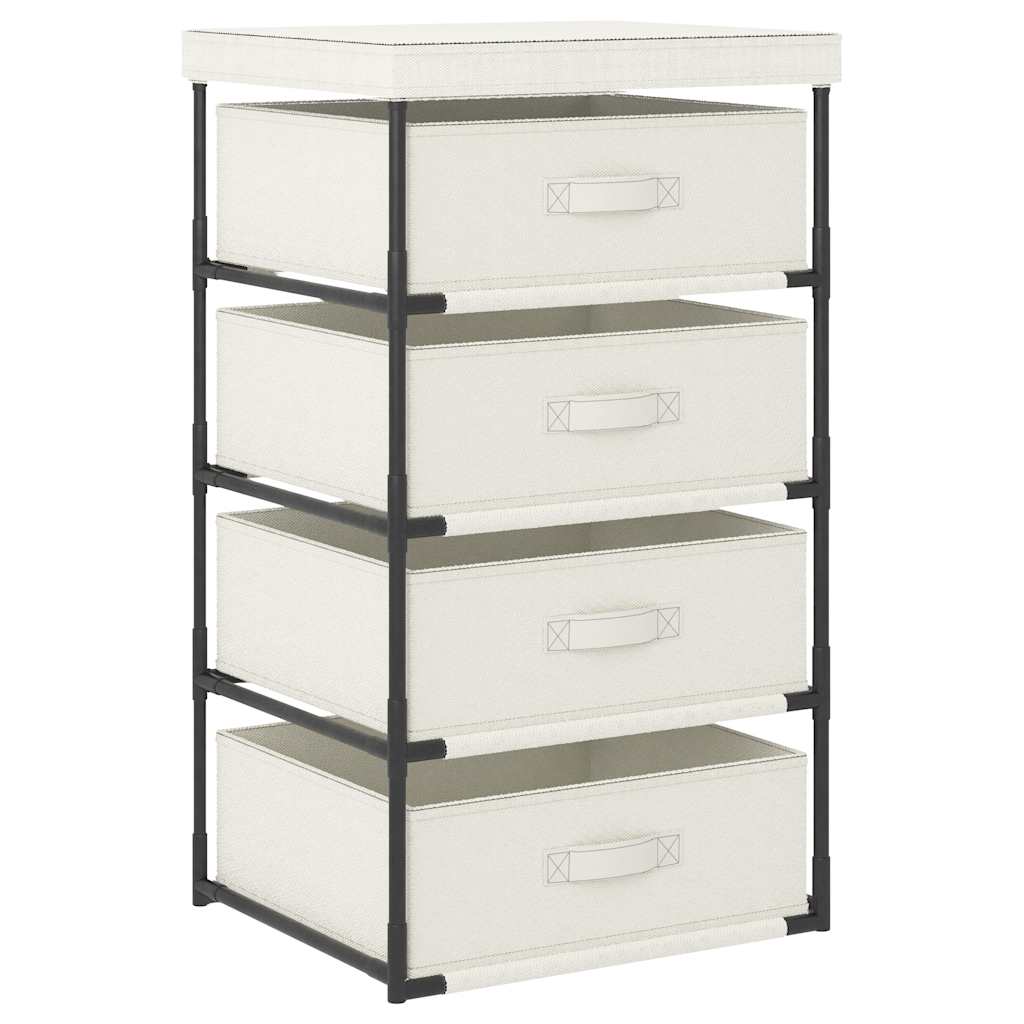 vidaXL Storage Rack | Cream | Steel, Fabric (100% Polyester) | Lightweight 1